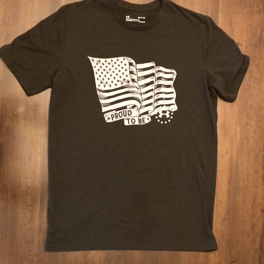 Under Armour “Proud to Be” Flag Shirt Size Small
